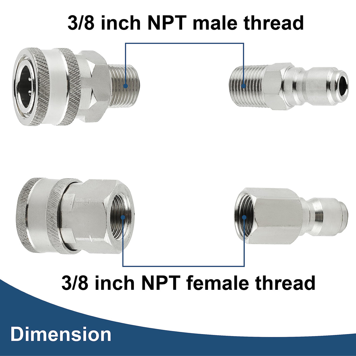Raincovo three eighths quick connect fittings offer smooth coupling