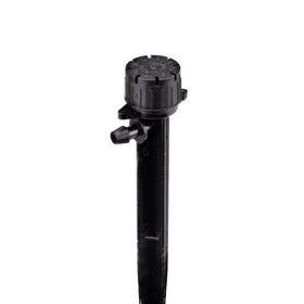 Raindrip stake with 1/4-inch barbed inlet connects to tubing.