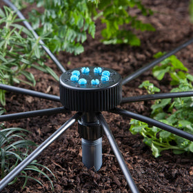 Raindrip 13800UB eight-outlet configuration enabling precise multi-zone watering