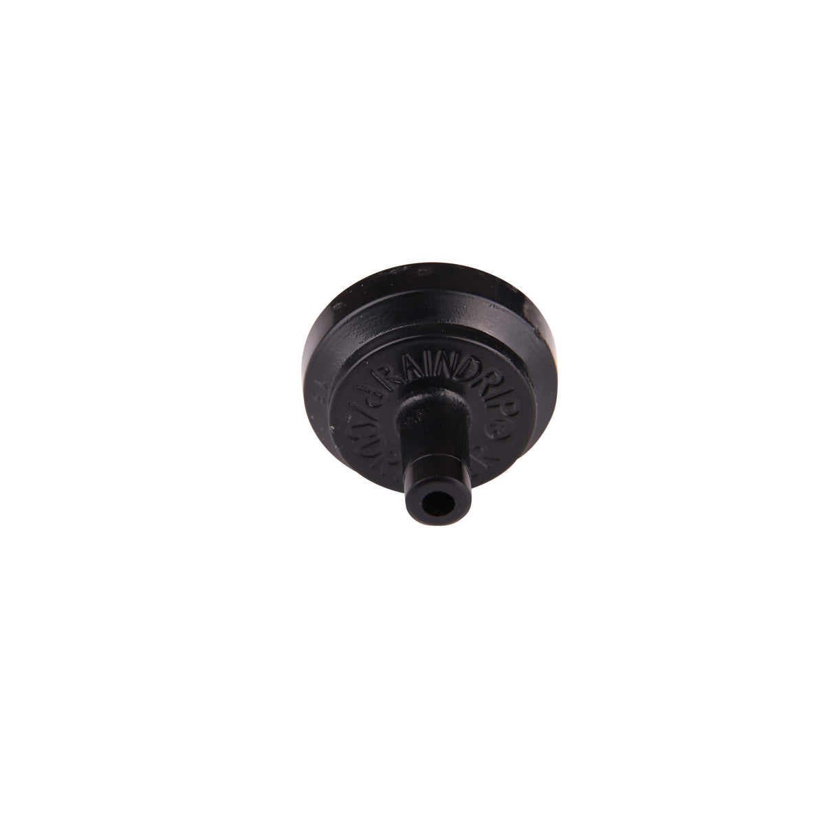 Raindrip PC2050B emitter green label close-up for 2 GPH soil use.