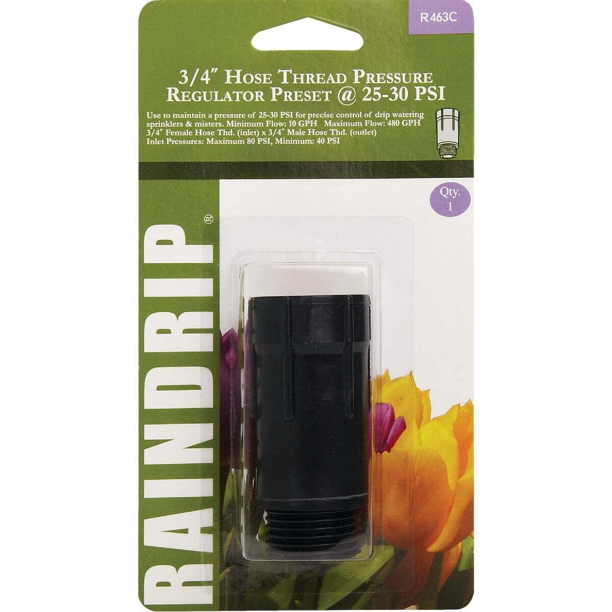 Raindrip R463CT connected ends (FHT/MHT) for easy integration with hoses.