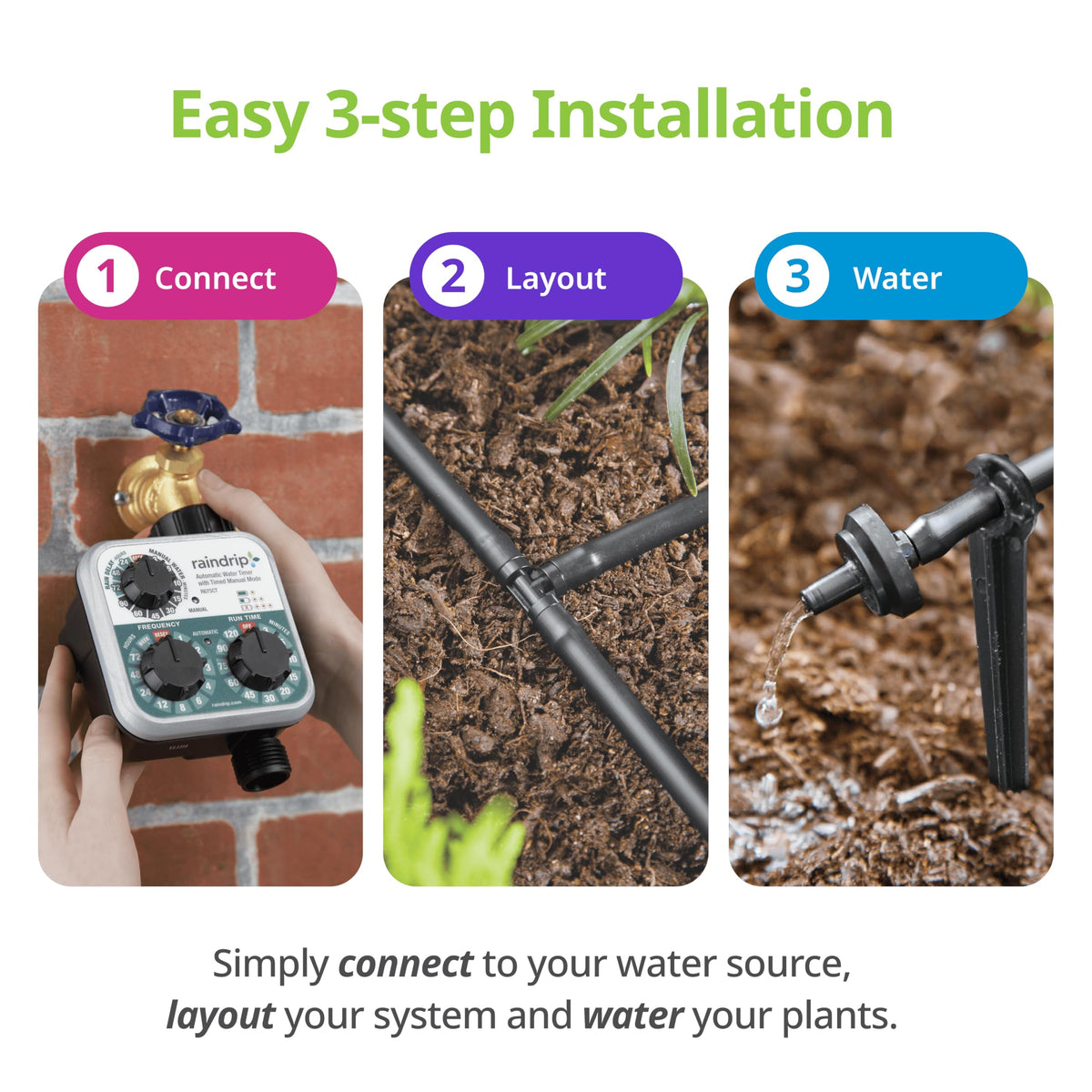 Raindrip R560DP 75 ft tubing for precise plant irrigation
