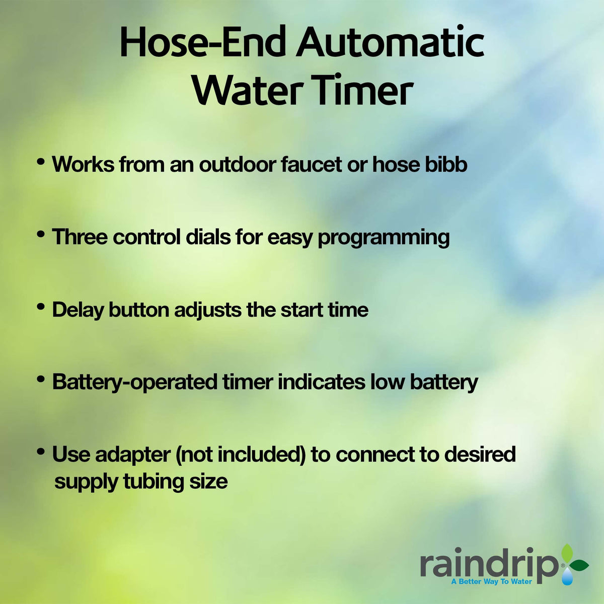 Raindrip R675CT outlet connection ready for hose-end setup