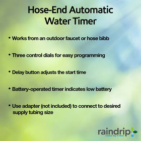 Raindrip R675CT outlet connection ready for hose-end setup