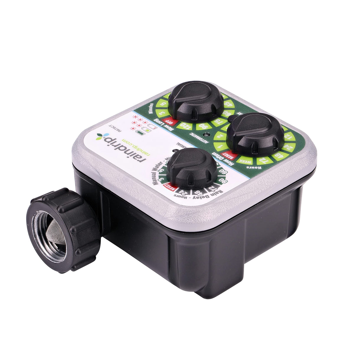 Raindrip R675CT rain delay button for pausing watering