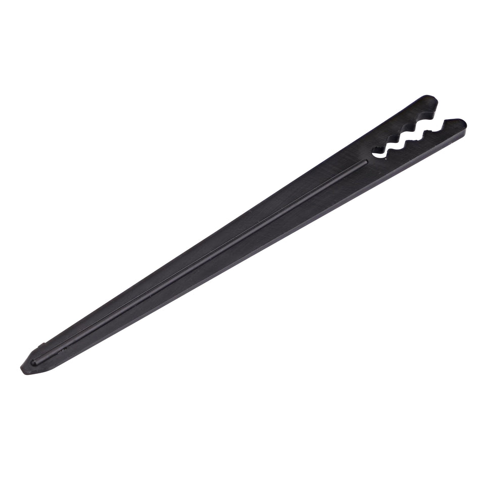 Raindrip tubing support stake secures 1/8–1/4 in tubing for stable layouts.