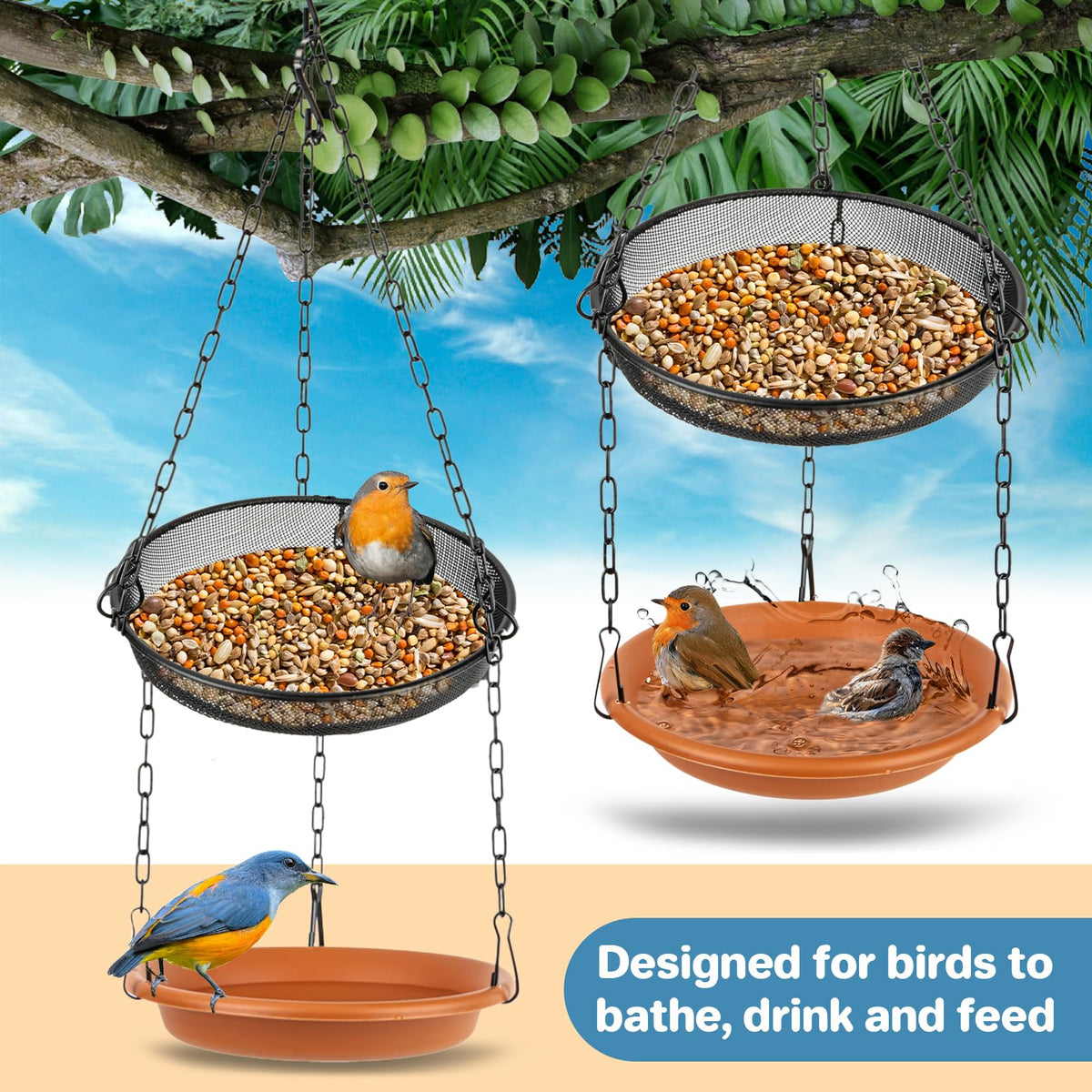 RAINFLOW black stainless-steel chain provides durable hanging support.