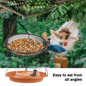 RAINFLOW brown mesh tray catching seeds and preventing waste.