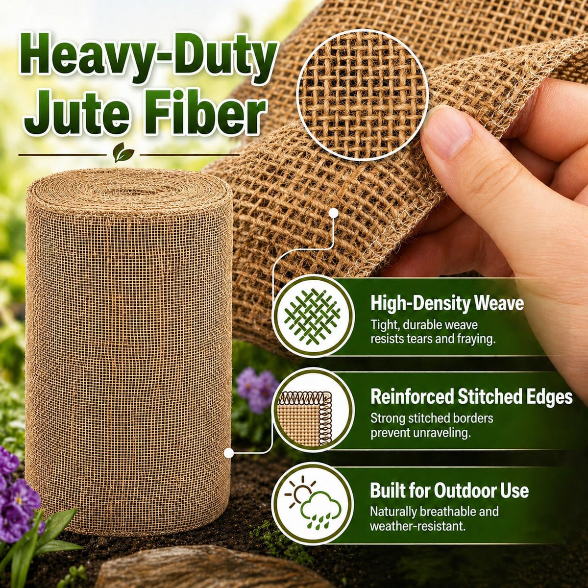RAINFLOW burlap roll farmhouse table decor, natural textures for tables.