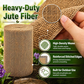 RAINFLOW burlap roll farmhouse table decor, natural textures for tables.