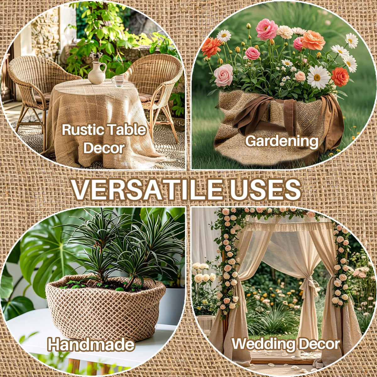 RAINFLOW burlap roll outdoor projects, durable yet pliable.