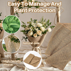 RAINFLOW burlap roll wedding decor, warm rustic ambiance.