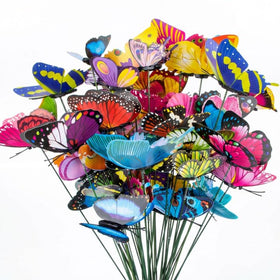 Rainflow butterfly decorations for bouquets; vibrant color and life-like movement.