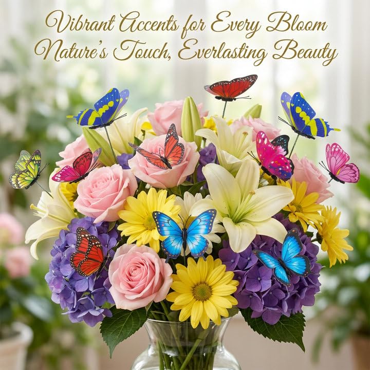 Rainflow indoor-outdoor butterfly garden stakes enhance lawns and pots.