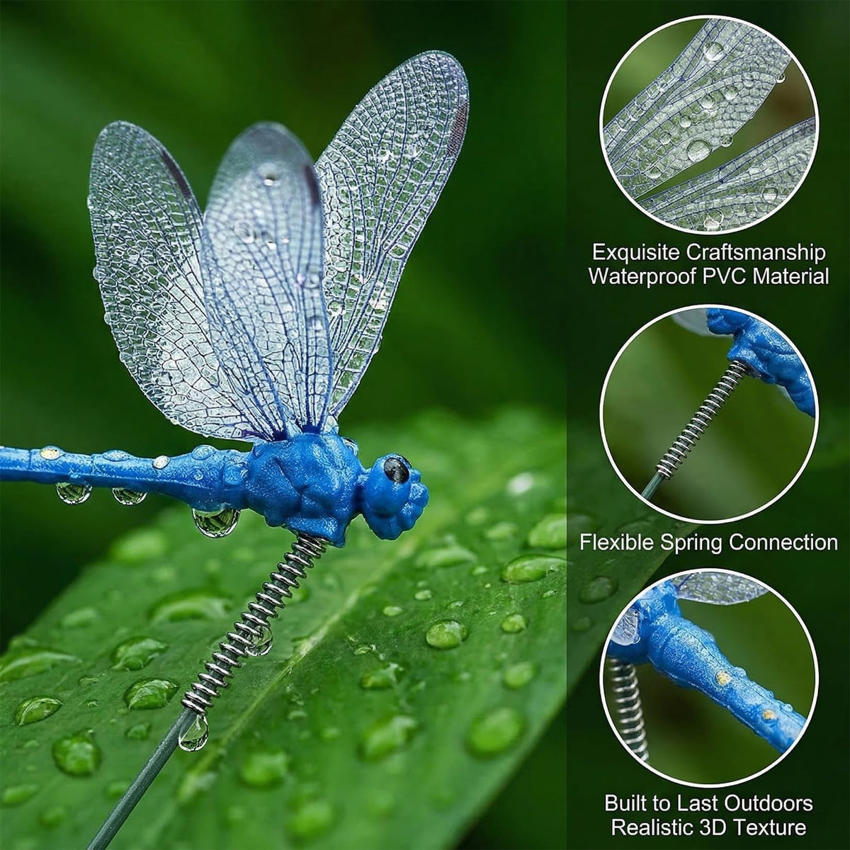 RAINFLOW colorful dragonflies in yard add vibrant display while withstanding sun and rain