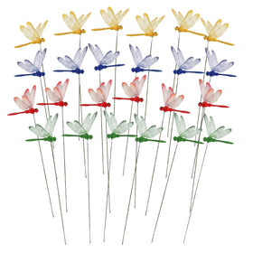 RAINFLOW dragonfly garden stake red enhances border color while adding subtle pest deterrence
