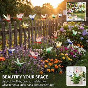 RAINFLOW dragonfly garden stake yellow brightens paths and borders with durable PVC wings