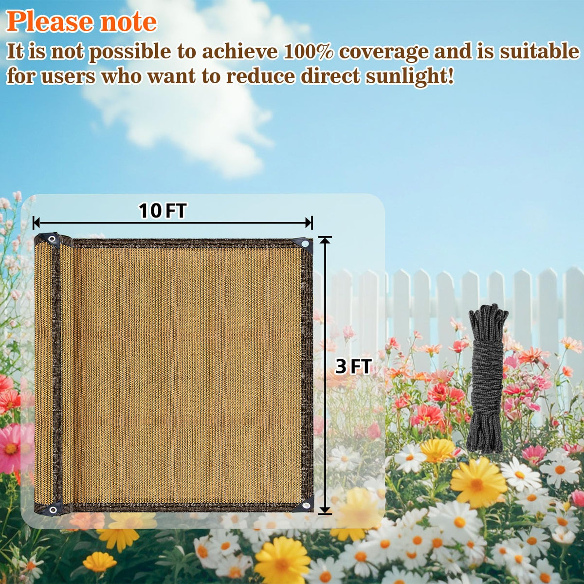 RAINFLOW privacy screen with aluminum grommets for durable mounting