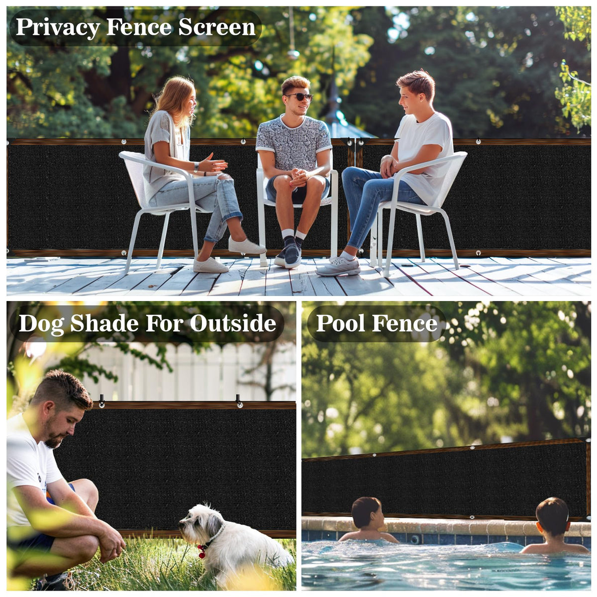 RAINFLOW black privacy screen on a balcony enhances seclusion for apartments.