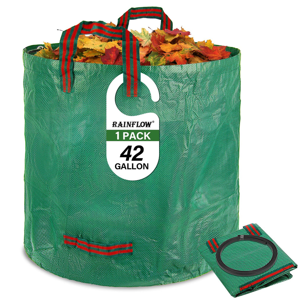 RainFlow yard waste bag with 4 handles for easy lifting and disposal