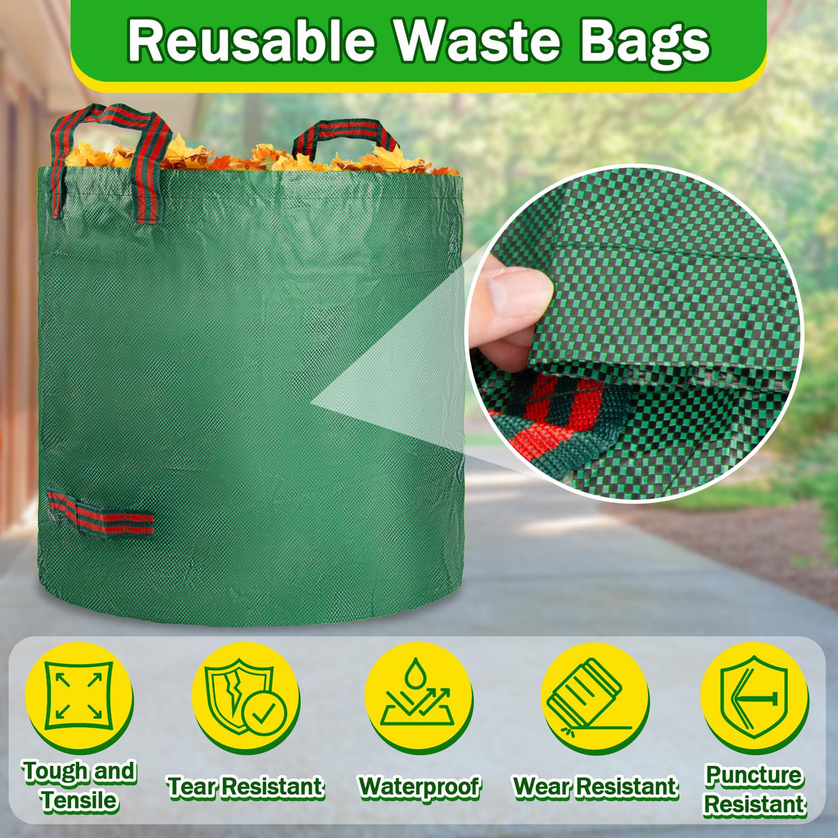 RainFlow water-resistant yard bag protecting contents from moisture