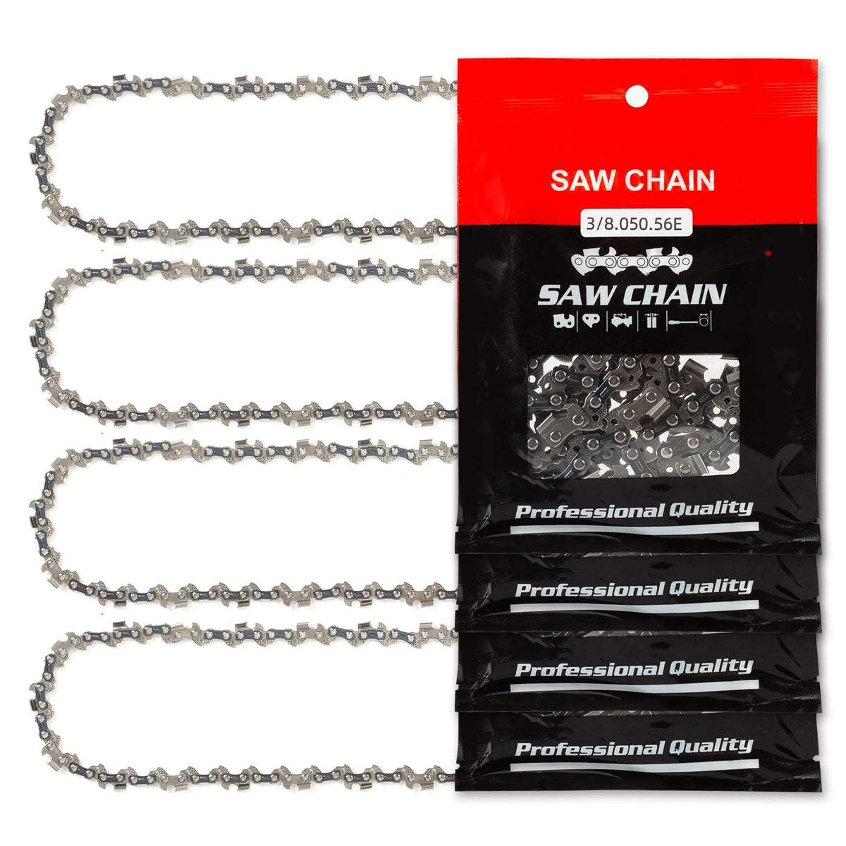 RAINHOL 16-inch chain with 56 drive links ready for smooth yard cutting