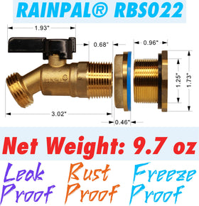 RAINPAL RBS022 3/4-inch ball valve offers smooth quarter-turn control for steady hose connections