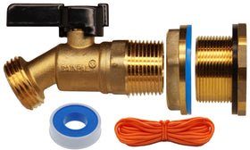 RAINPAL RBS022 brass rain barrel spigot with bulkhead fitting for reliable outdoor water collection