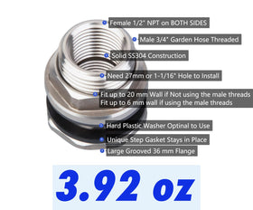 RAINPAL SSBF020 male 3/4 inch garden hose thread connection.