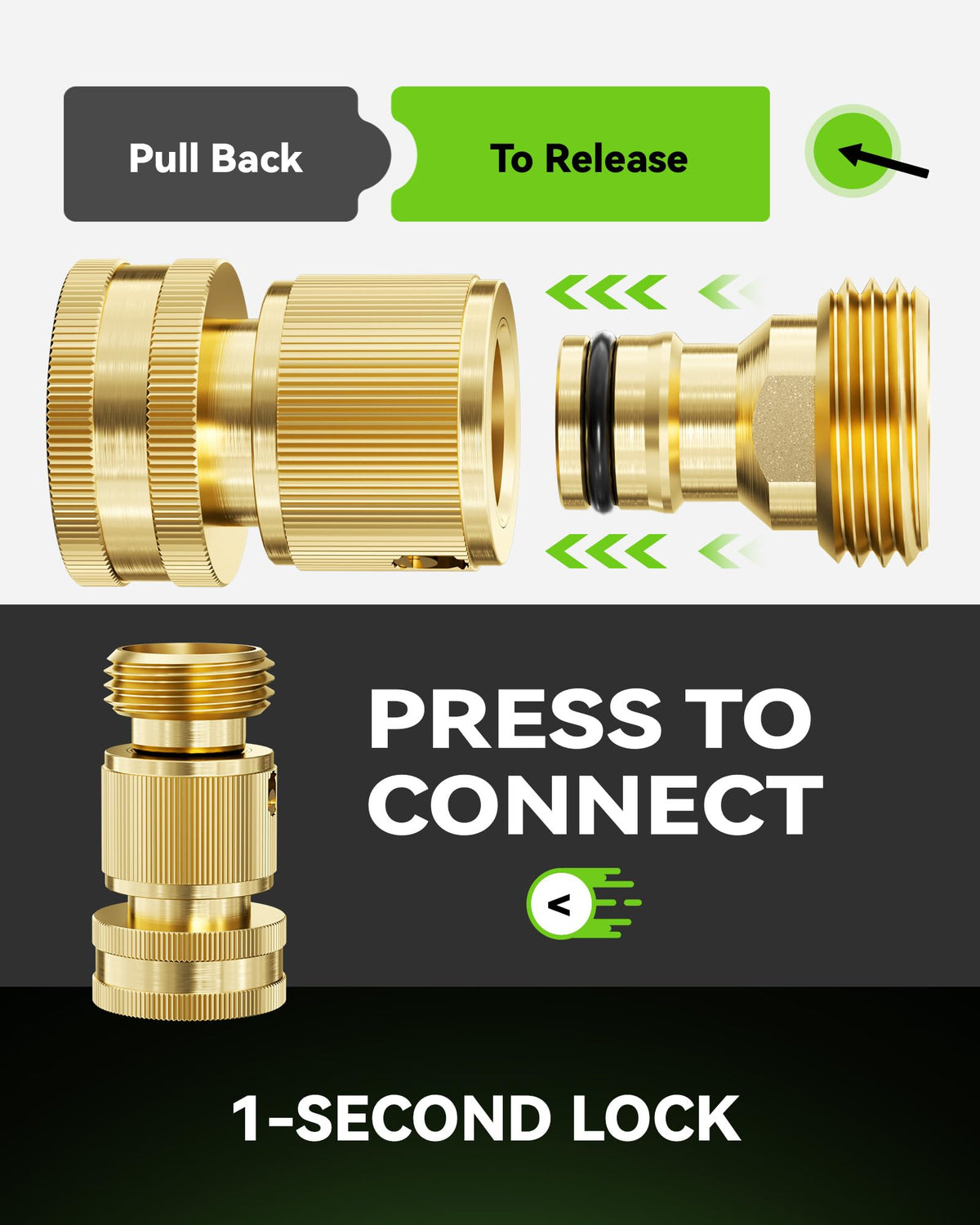 RainPoint 3/4 inch GHT adapters highlight universal hose compatibility.