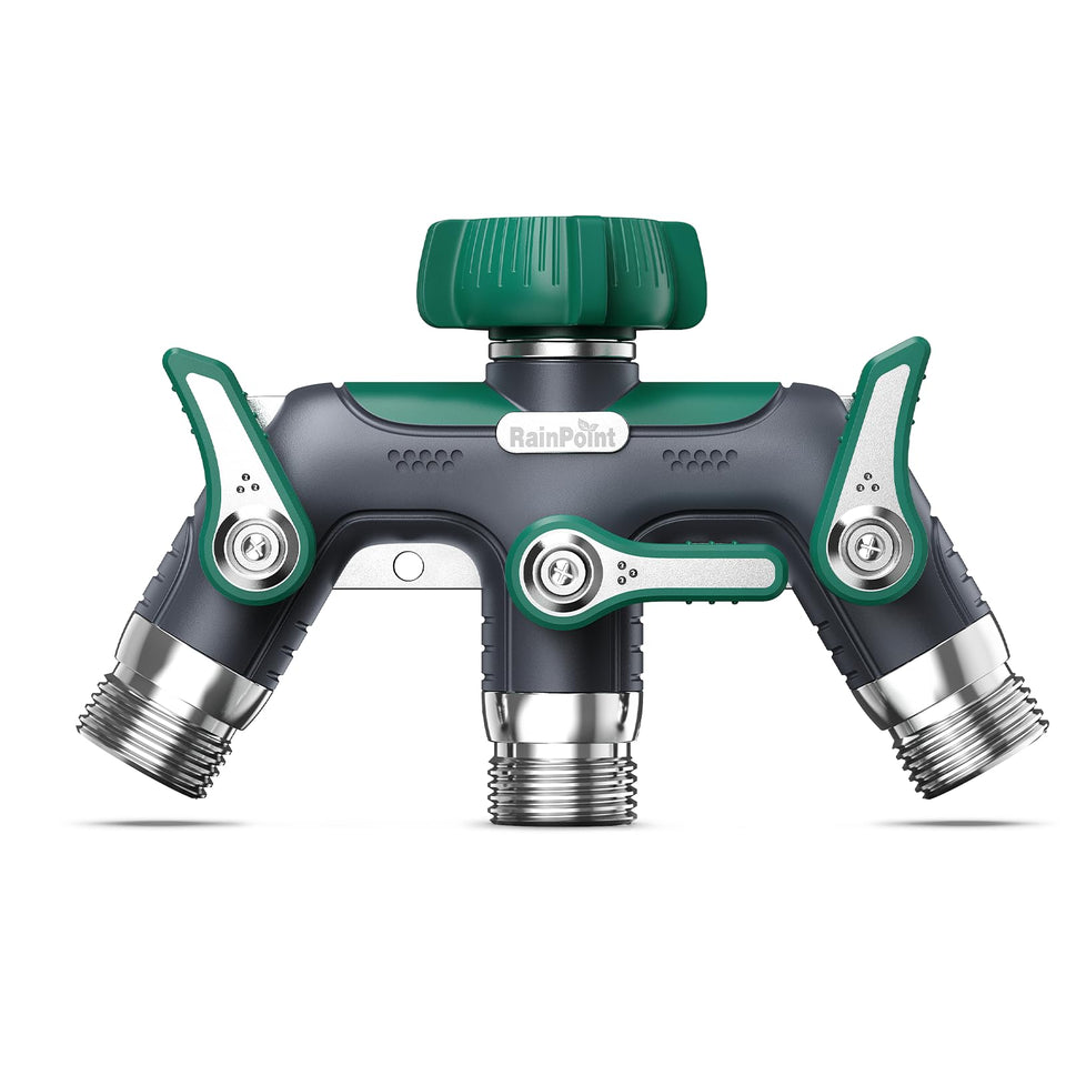 RAINPOINT 3 Way Hose Splitter metal body design for durable outdoor use