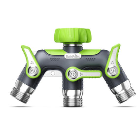RAINPOINT 3-Way Hose Splitter metal body for durable outdoor watering.