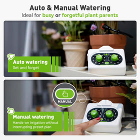 Rainpoint adjustable drip emitter for per-pot flow control.