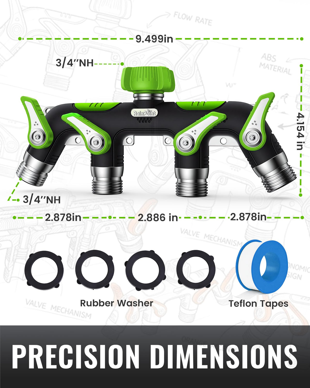 RAINPOINT anti-corrosion-design exterior withstands weather for year-round reliability.