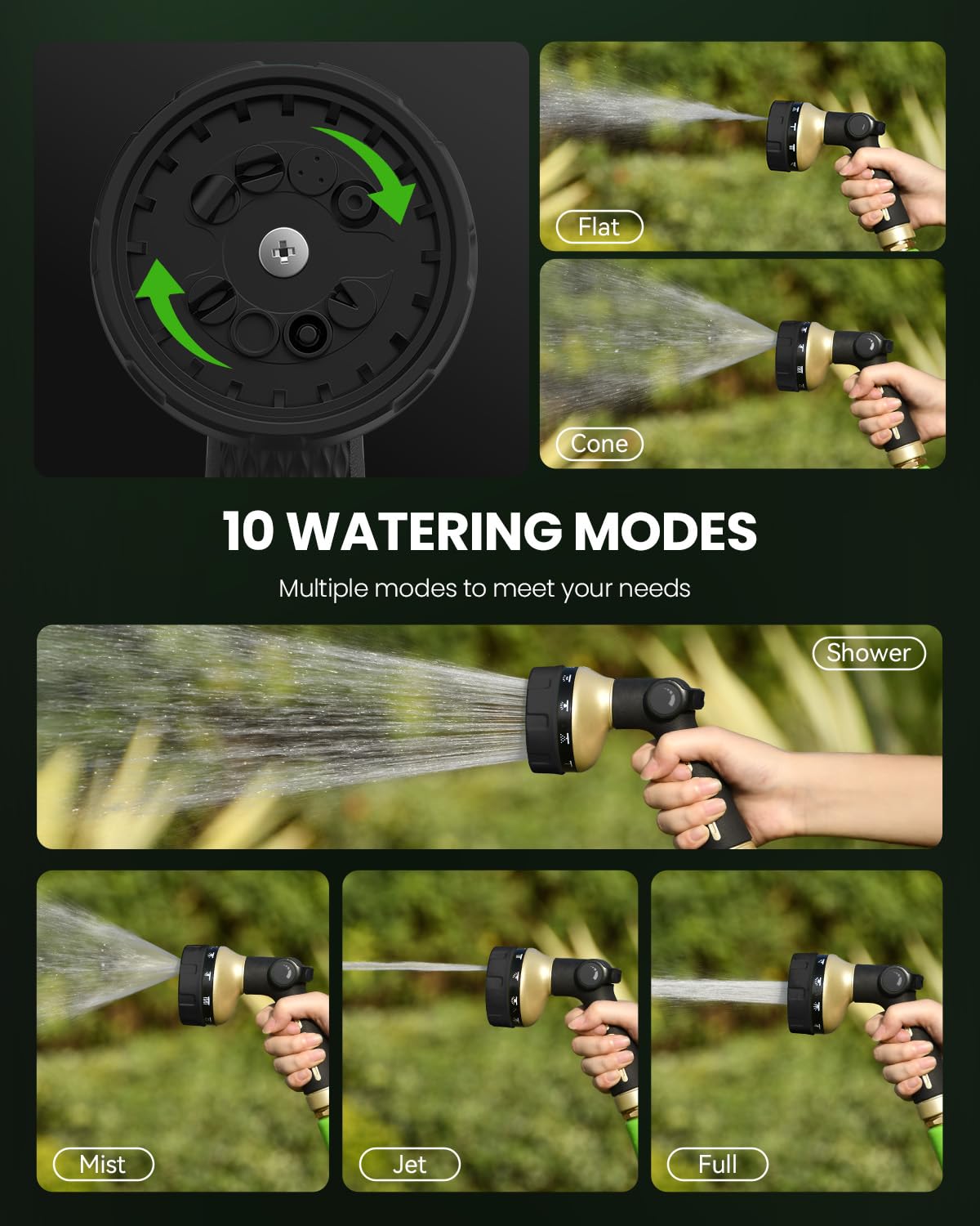 RAINPOINT black finish complements standard hoses