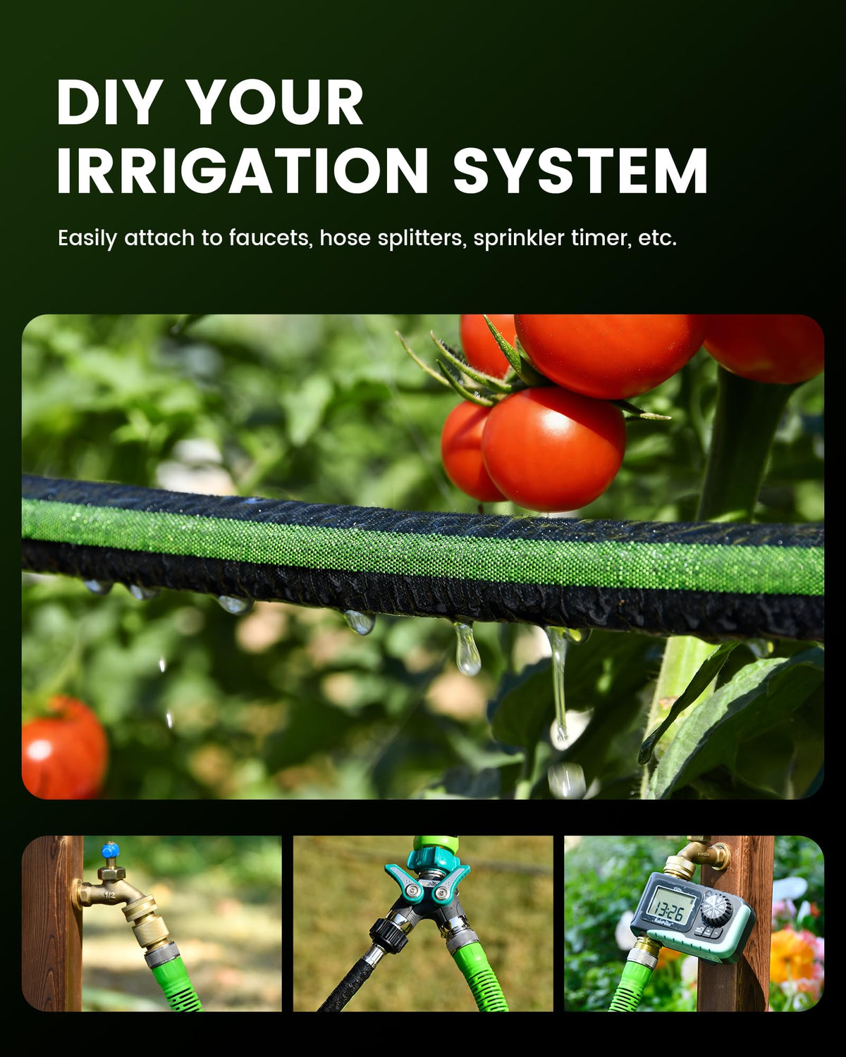 RAINPOINT dual-layer construction reinforces durability while preventing leaks during watering.