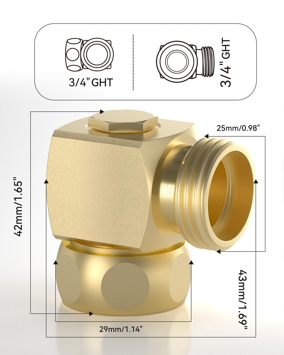 RAINPOINT solid-brass construction resists rust for outdoor longevity.