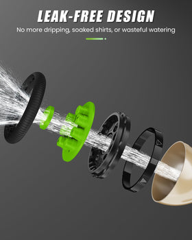 RAINPOINT ergonomic rubber grip provides comfortable handling during long watering.