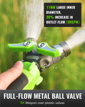 RAINPOINT extended metal handle provides ergonomic grip during operation.