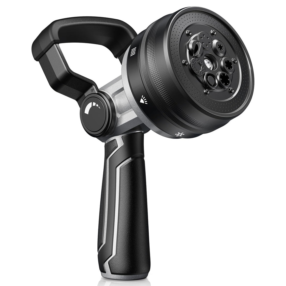 RAINPOINT fireman nozzle 7-modes for versatile garden care.