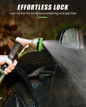 Rainpoint flow-stop quick-connect protects you when attaching or removing the nozzle.