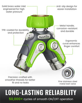 RAINPOINT full-flow valve design maintains high pressure with minimal loss.