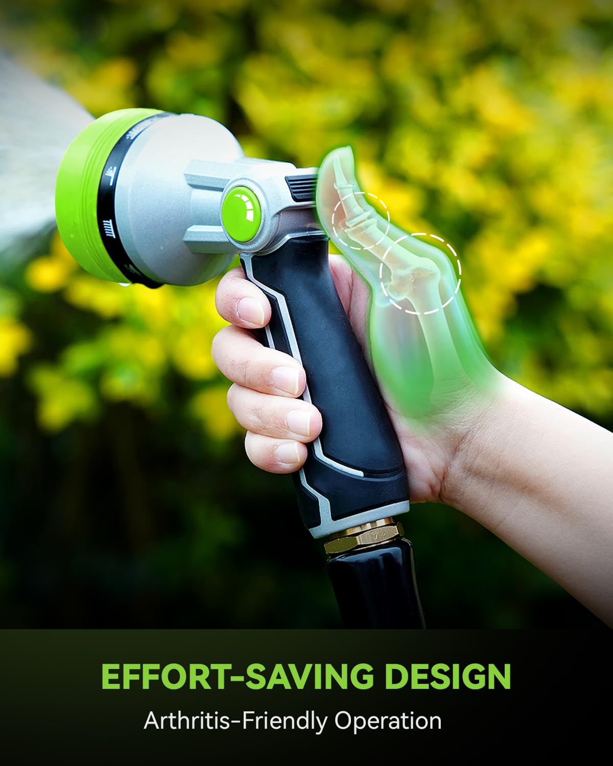 RAINPOINT frost-proof and heat-resistant grip supports reliable use in any weather.