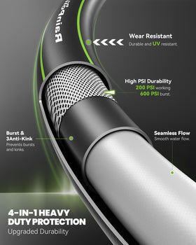 RainPoint garden hose 360-degree rotating handle reduces hand strain during use.