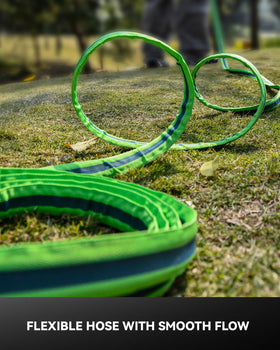 RainPoint flexible coiling enhances easy storage and transport around the garden.