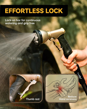 RainPoint nozzle offers 9 spray patterns for versatile garden watering.
