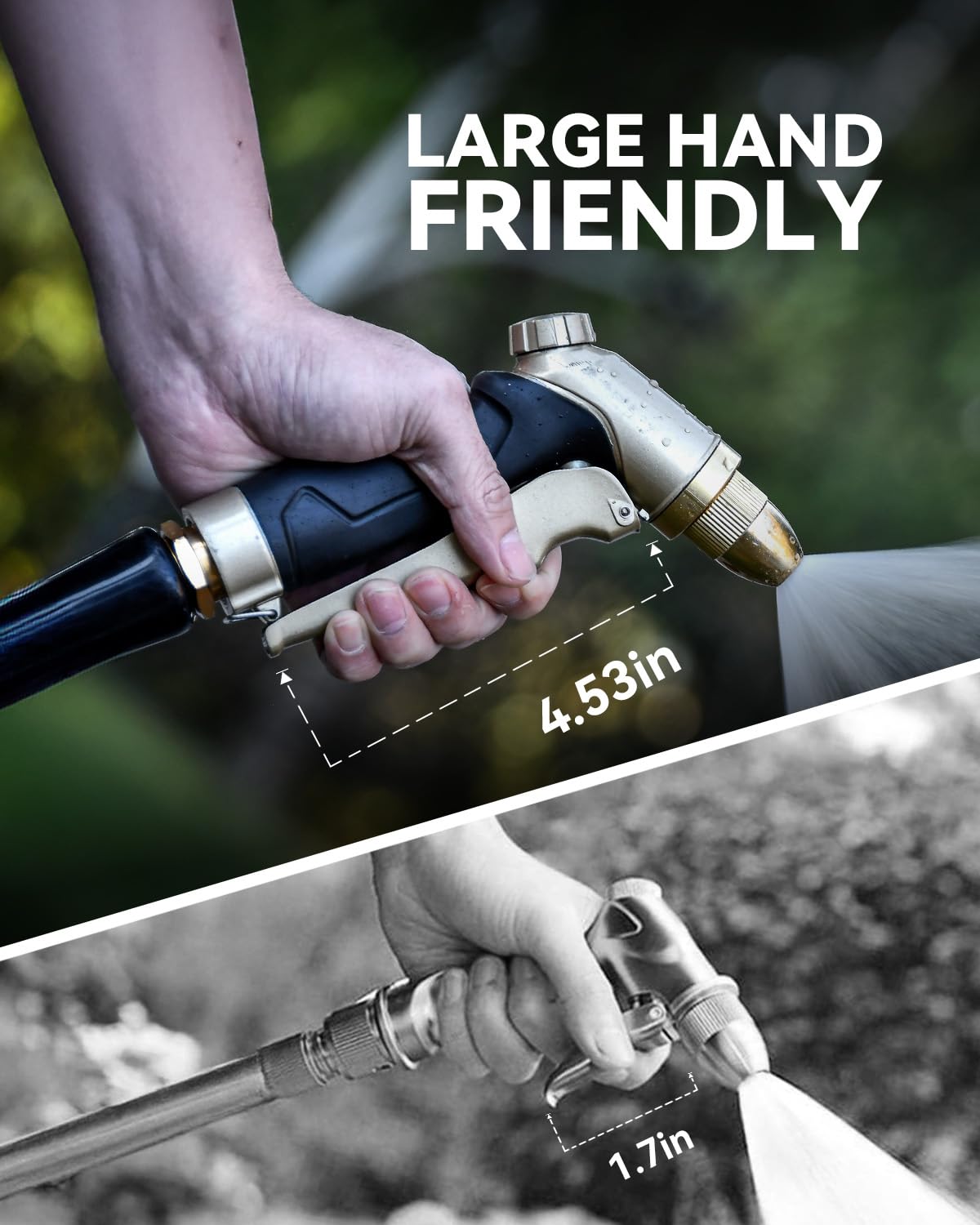 RAINPOINT garden hose nozzle adjustable-patterns offers mist, spray, and jet options for plants.