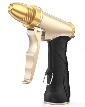RAINPOINT garden hose nozzle with brass head for durable high-pressure spraying.