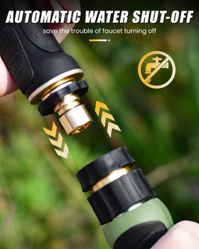 RAINPOINT flow-stop connector helps save water when detaching the nozzle