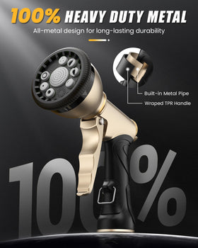 RAINPOINT heavy-duty metal hose nozzle for durable garden watering